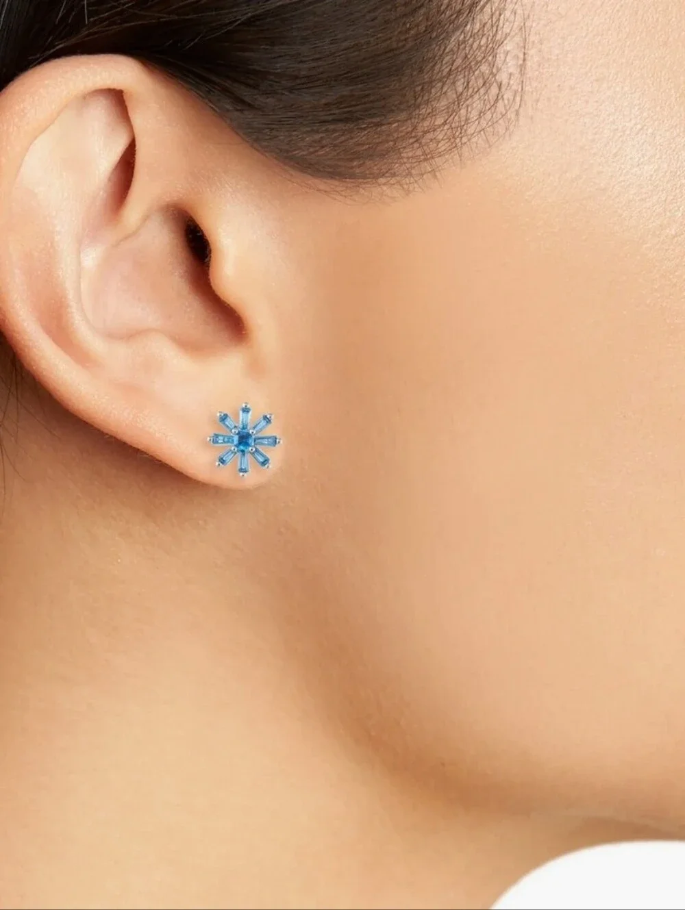 💙▪️kate spade▪️ Blue/ Silver floral stud Mini Flower  earrings
